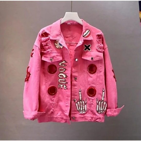 pink punk jacket